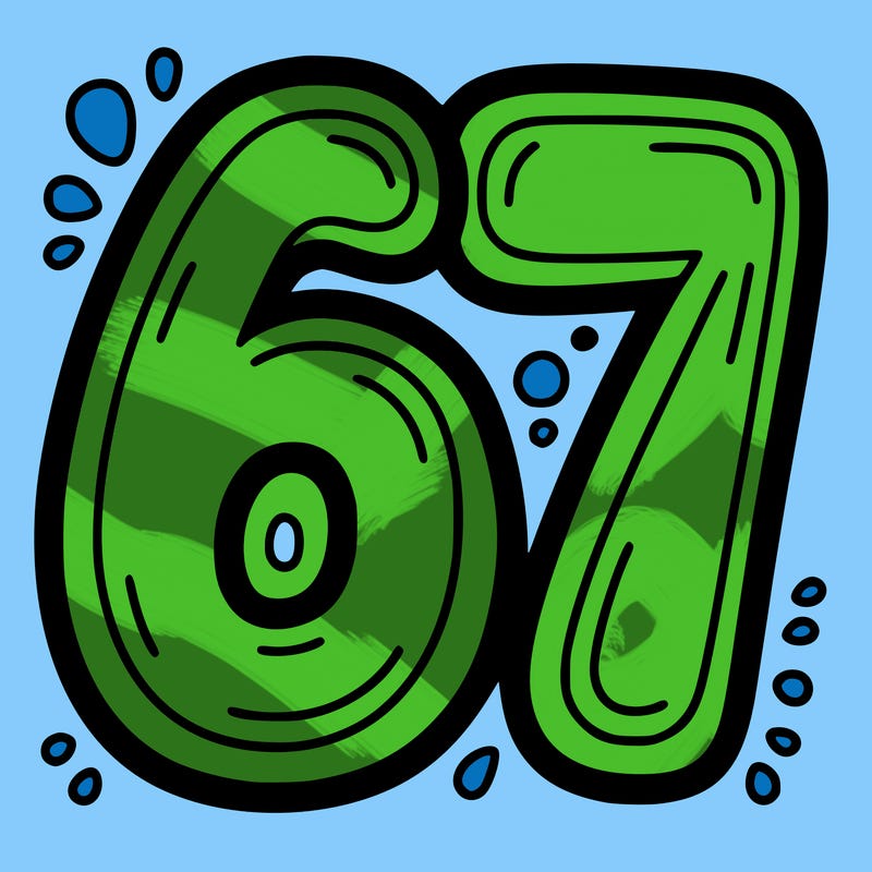the number 67