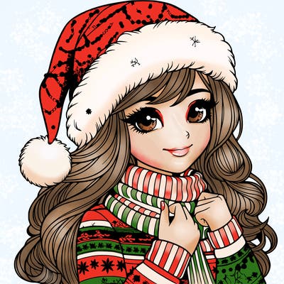 realistic christmas girl