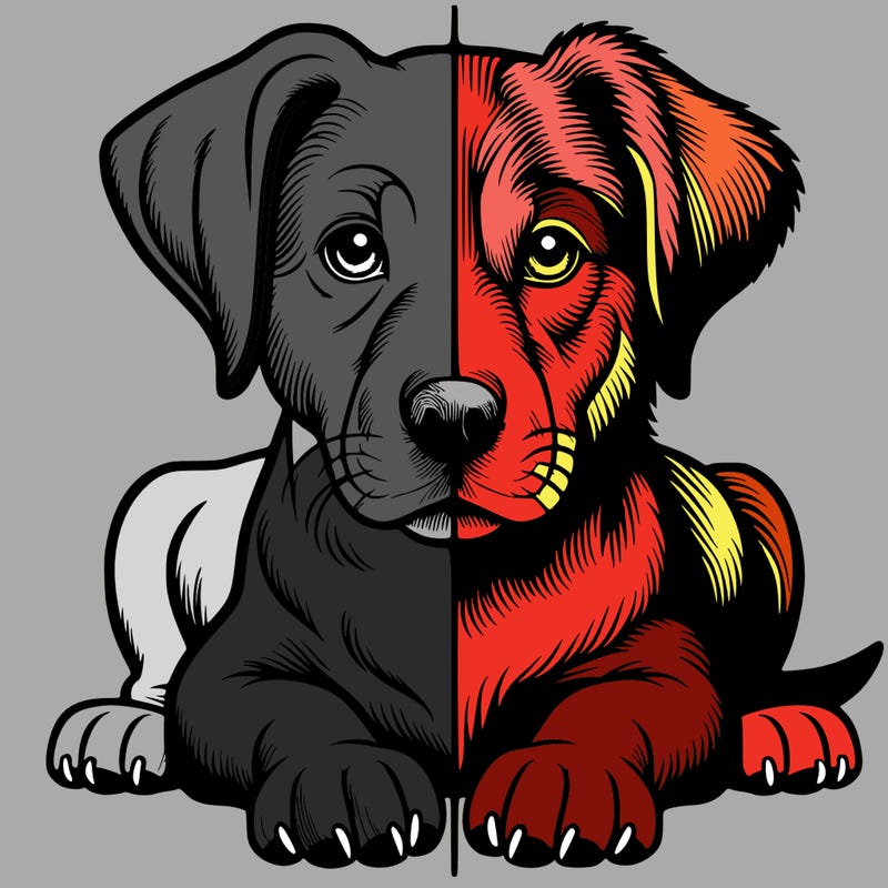 realistic dog split picture