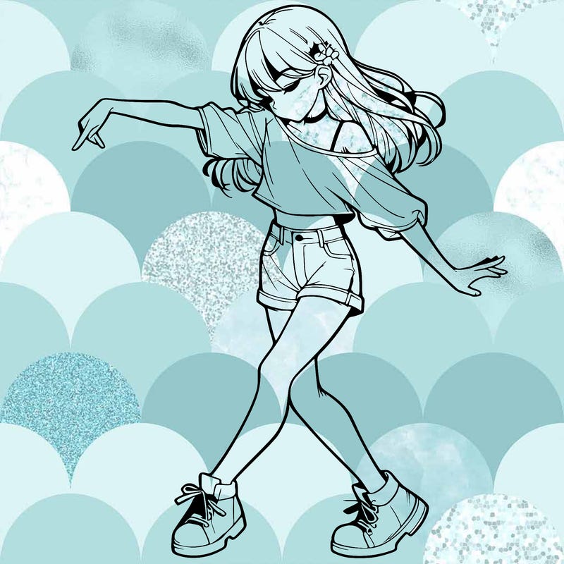 realistic girl danceing