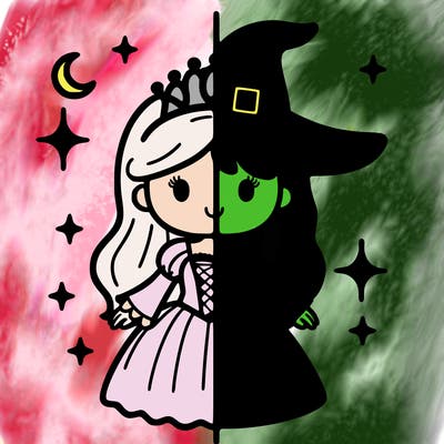 split princess and witch
