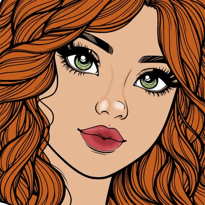 beautiful realistic girl close up to the camera with wavy hair,