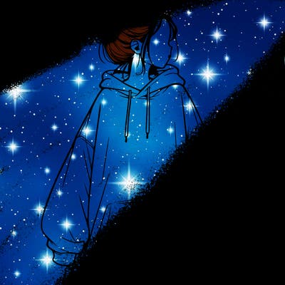 realistic girl with a oversized sweatshirt on and a bun