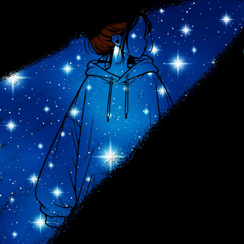 realistic girl with a oversized sweatshirt on and a bun