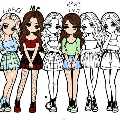 a group of girls realistic