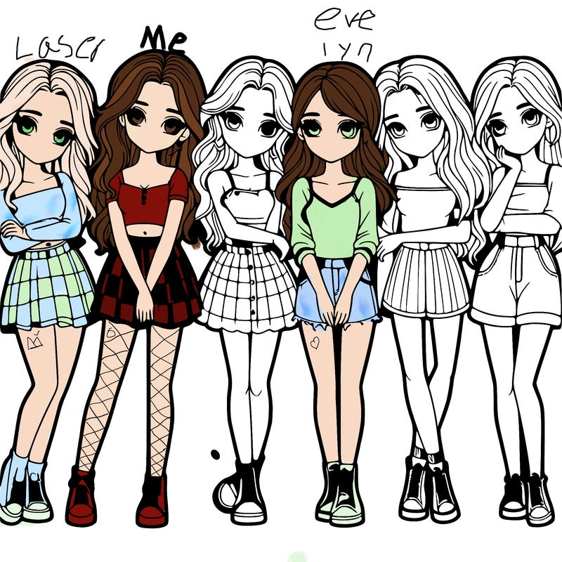 a group of girls realistic