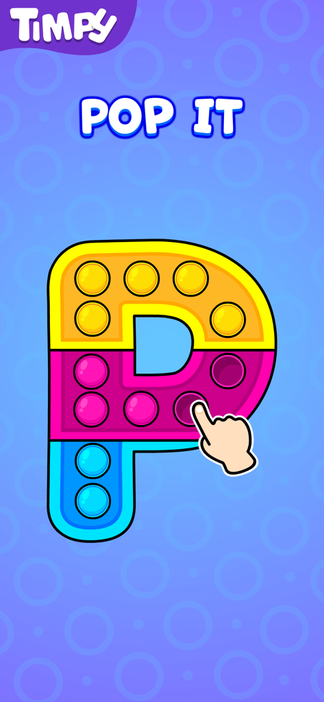 Toddler Games for 1 Year Olds~ - A colorful pop it toy in the shape of the letter P for toddler alphabet learning