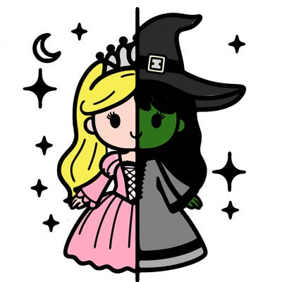 split princess and witch