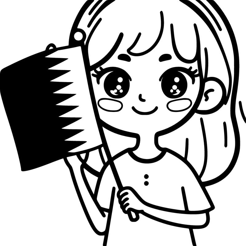 a girl with qatar flag