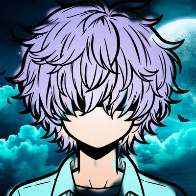 manga boy fluffy hair covering his eyes