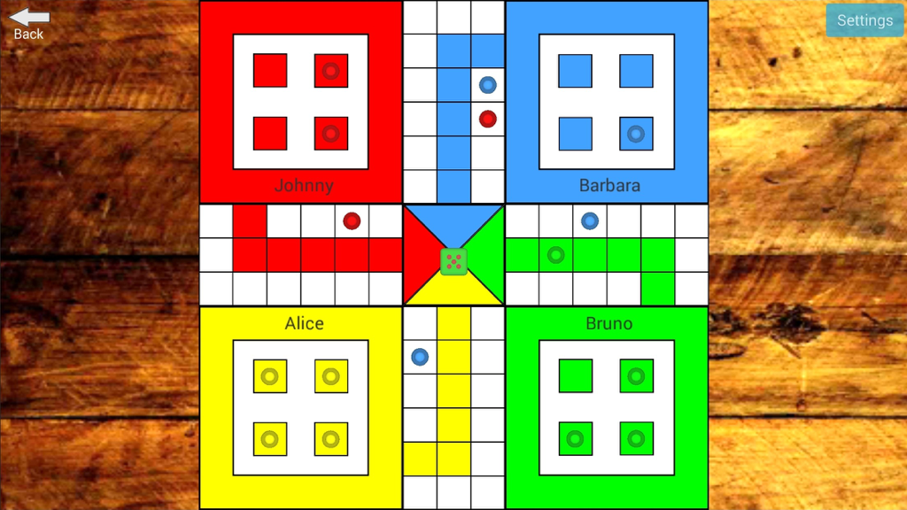 Ludo Pachisi - Gameplay of a 4-player Ludo Pachisi board game match