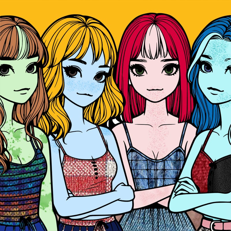 four realistic girls