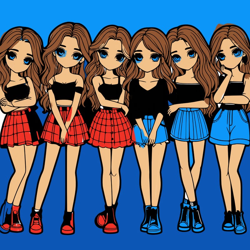 a group of girls realistic