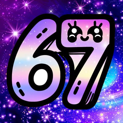 the numbers 67