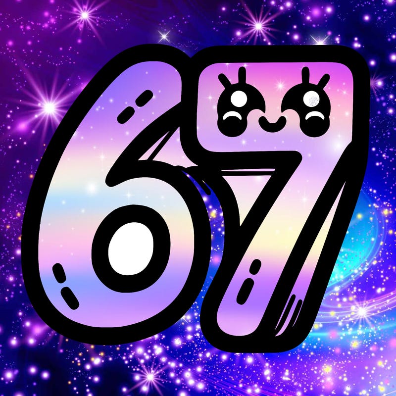 the numbers 67
