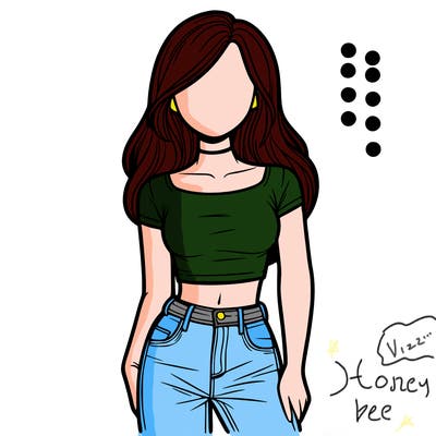 girl with a crop top and jeans