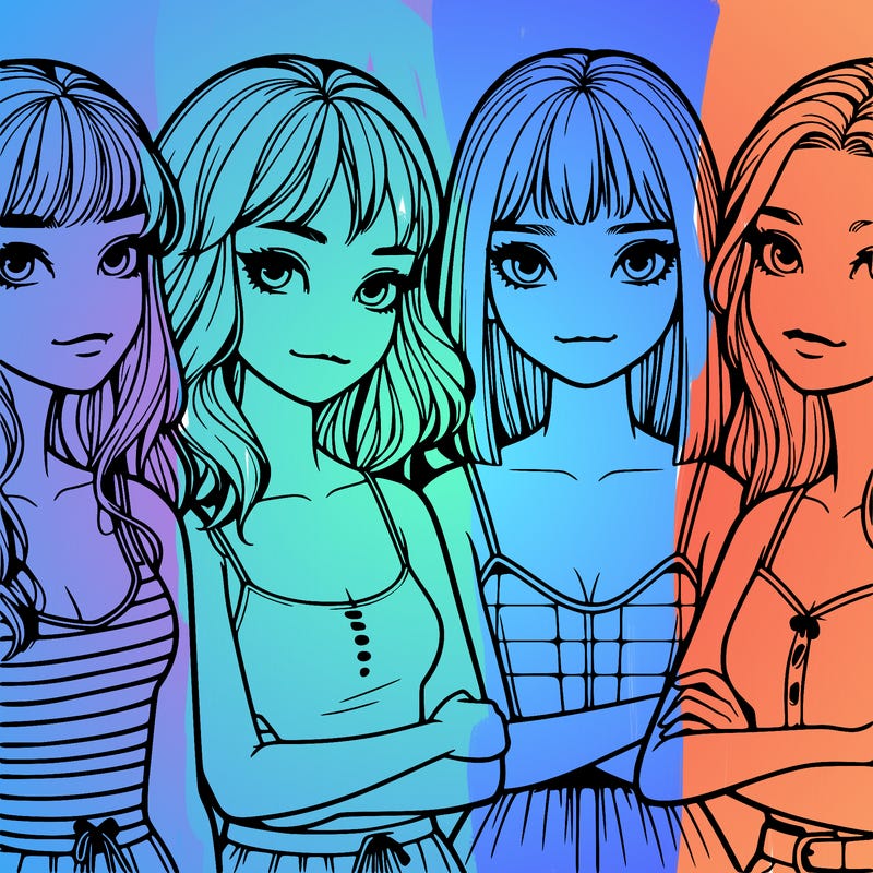 four realistic girls