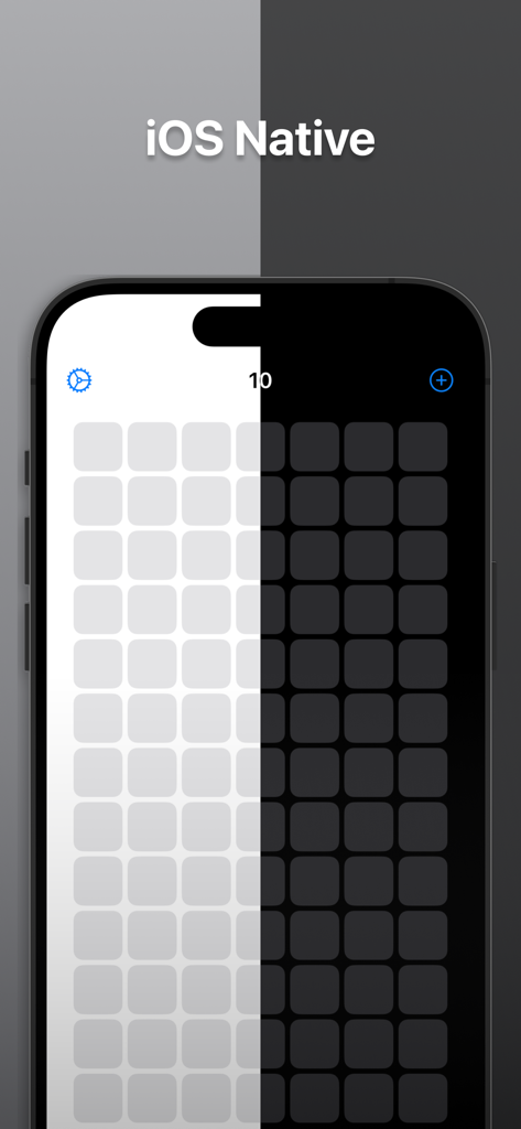 Minesweeperﾠ - A split screen view of the Minesweeper game interface on an iPhone showing both light and dark mode themes with a native iOS design