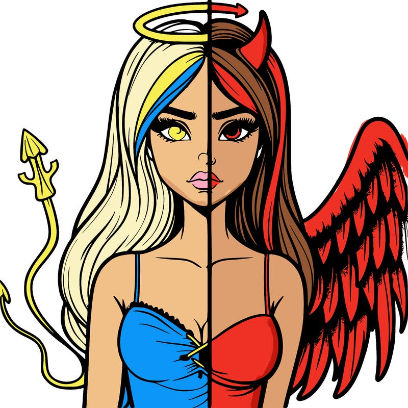 devil vs angel realistic girl