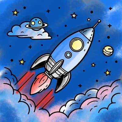 rocket in space