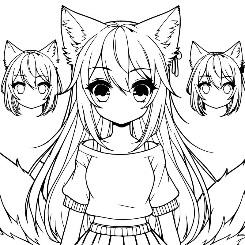 girl with fox characteristic’s anime
