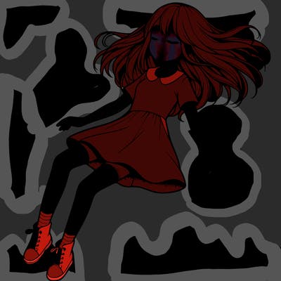 realistic girl floating