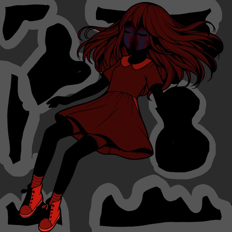 realistic girl floating