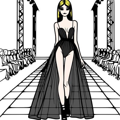 model on the runway