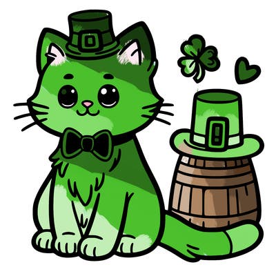 st patrick day cat