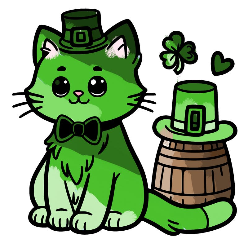 st patrick day cat