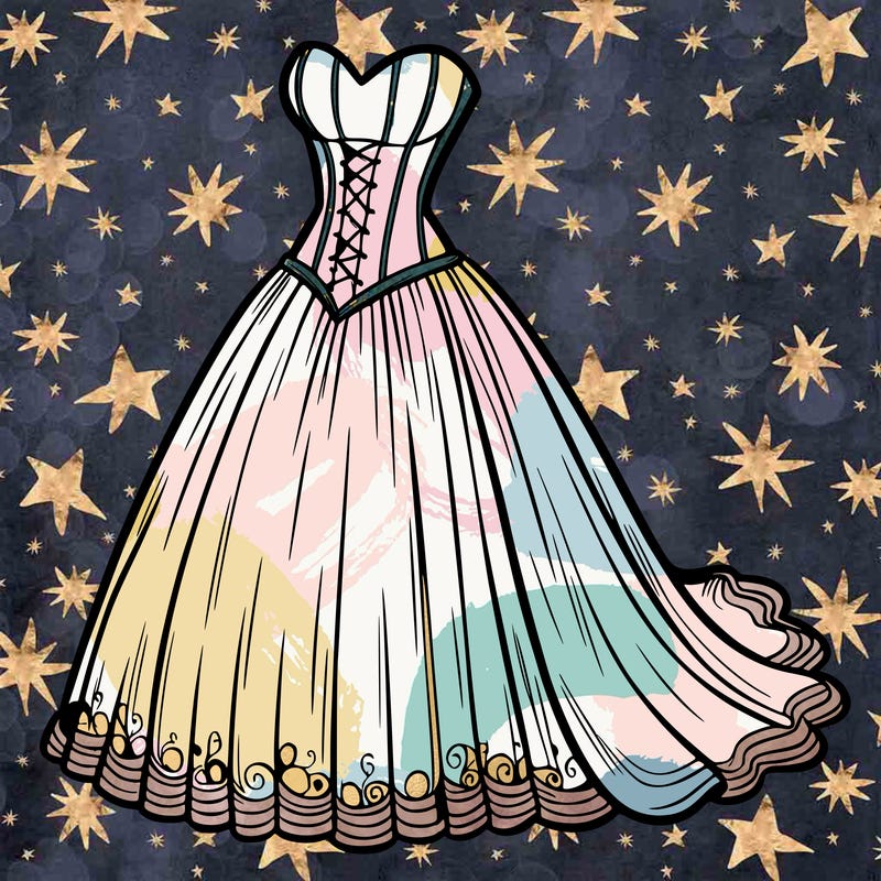 wedding dress-corset and a long and flowy skirt