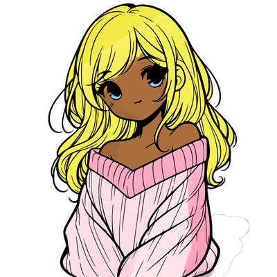 shy pretty girl wearing a sweater that is falling off one shoulder portrait