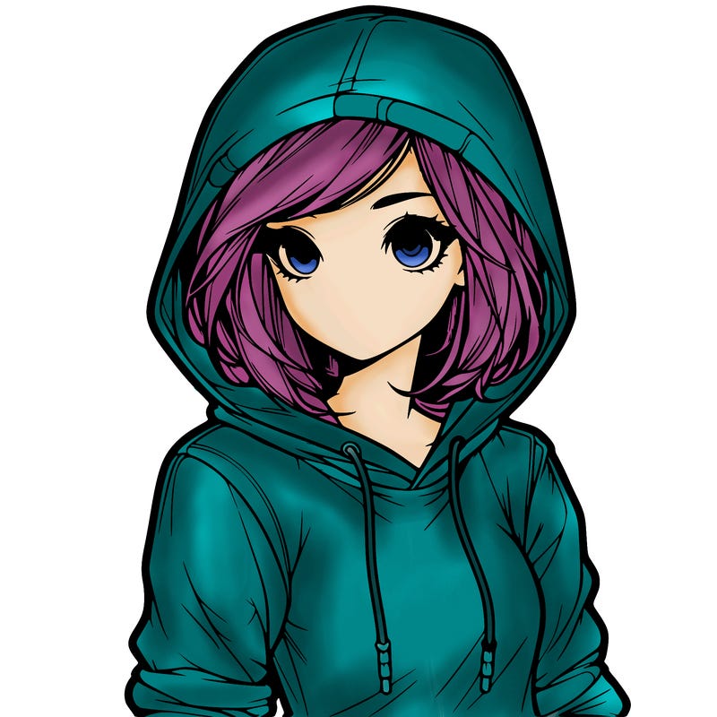 realistic girl with hoodie