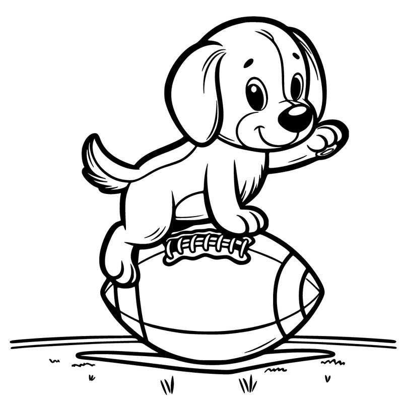 dog on football