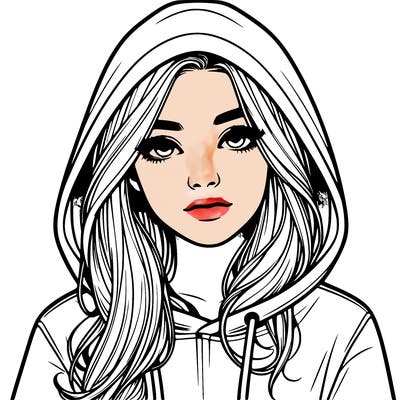 realistic girl with a hoodie