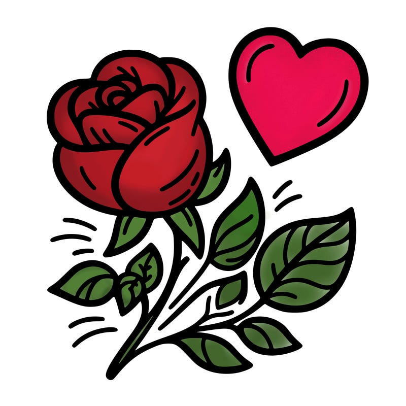 rose and heart