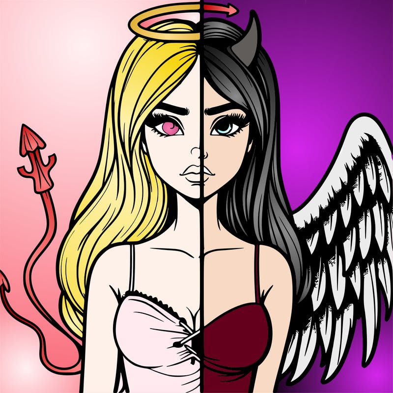 devil vs angel realistic girl