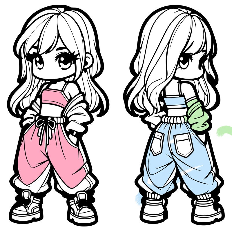 girl in crop top and baggy pants