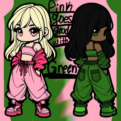 girl in crop top and baggy pants