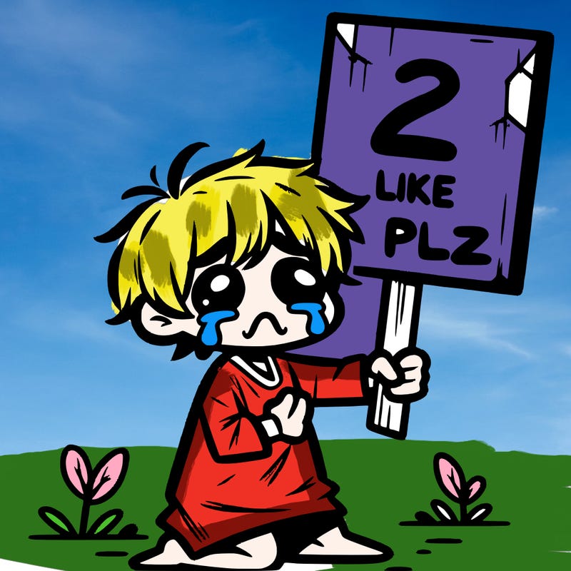 small poor toddler crying with sign that says 2 like plz