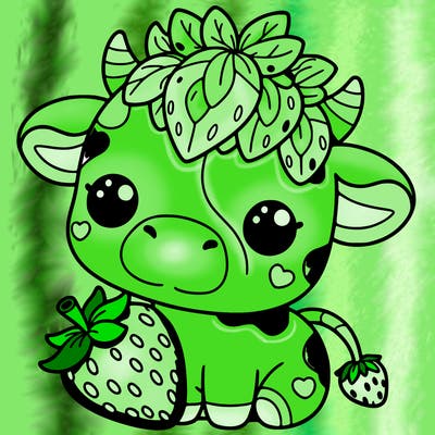 cute strawberry cow