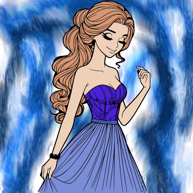 a realistic woman wearing an elegant dress