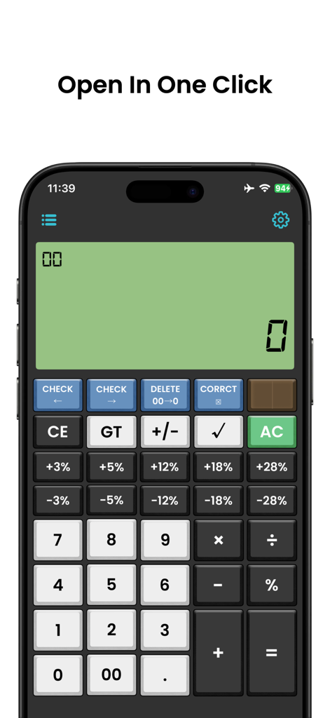 Citizen Calculator ⁺ - Citizen Calculator plus app interface on a smartphone with business calculation buttons