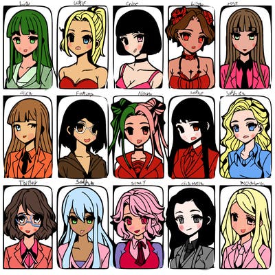 girls that look diffrent anime