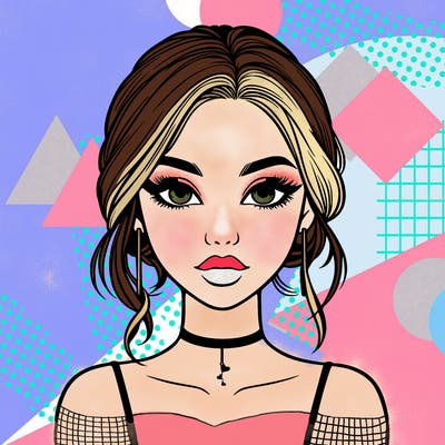 realistic girl with makeup on