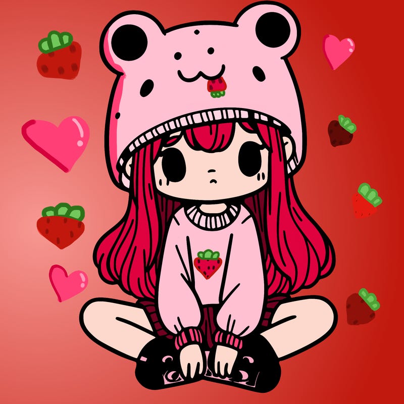 a girl wearing a frog hat and some frog socks