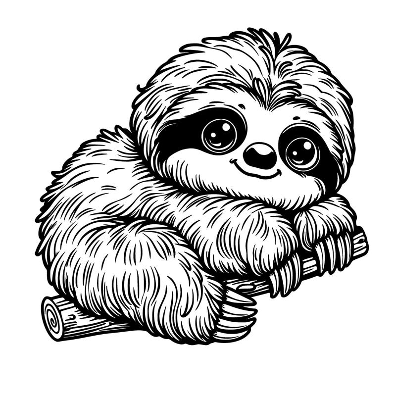 cute sloth realistic