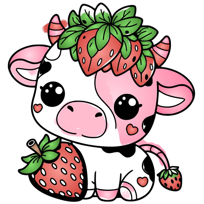 cute strawberry cow