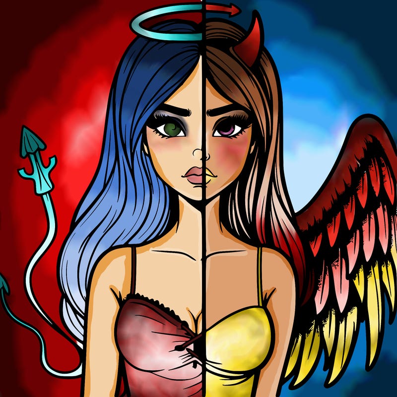 devil vs angel realistic girl