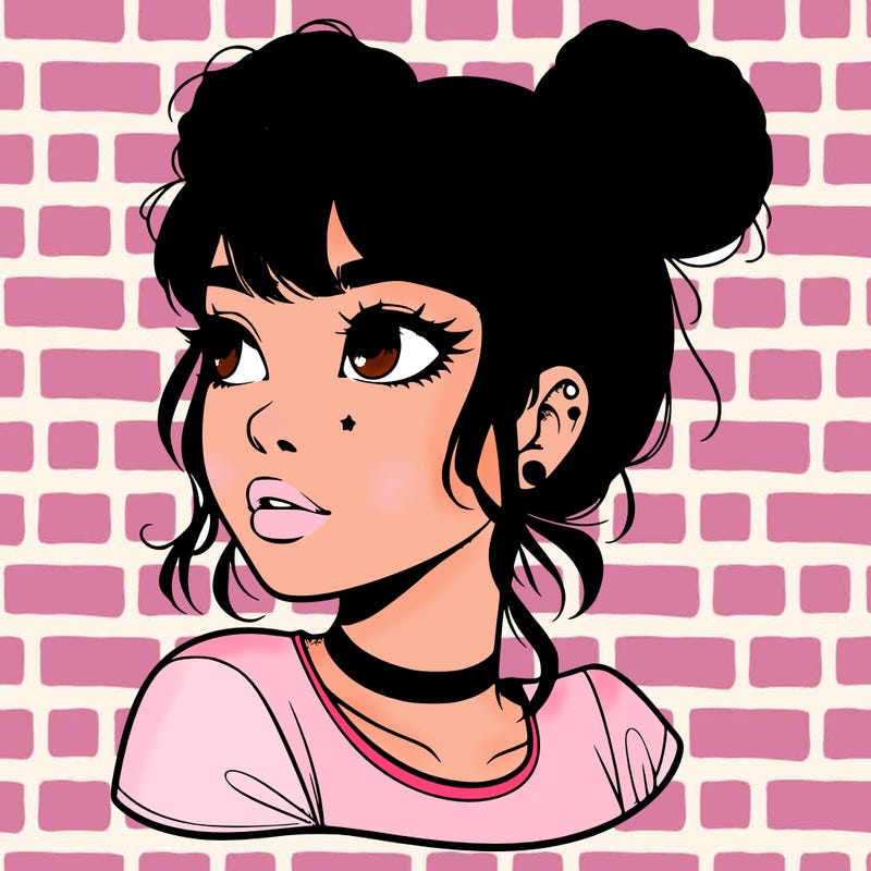 realistic girl with spacebuns